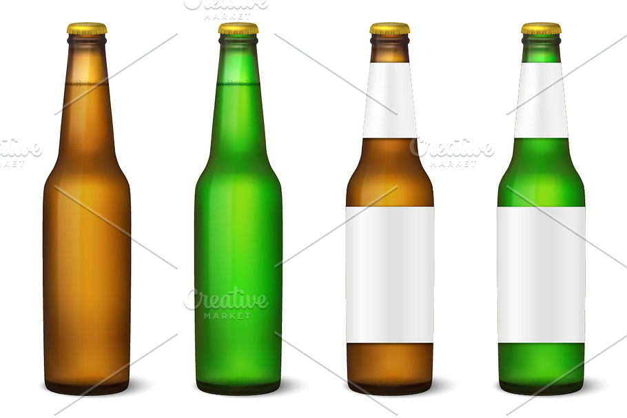 Beer bottle. Vector set.  in Illustrations - product preview 8