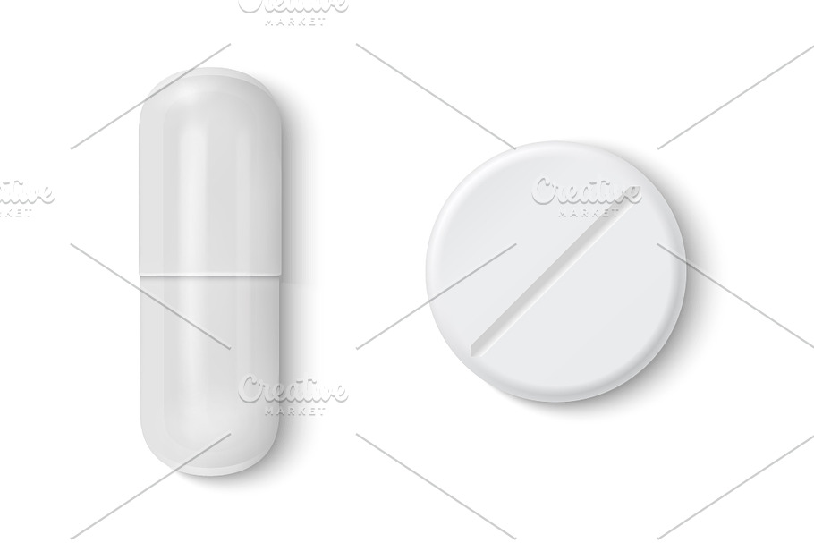 Medical pill. Vector set.  in Illustrations - product preview 8