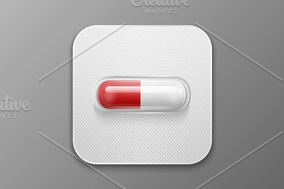 Medical pill. Vector set.  in Illustrations - product preview 3