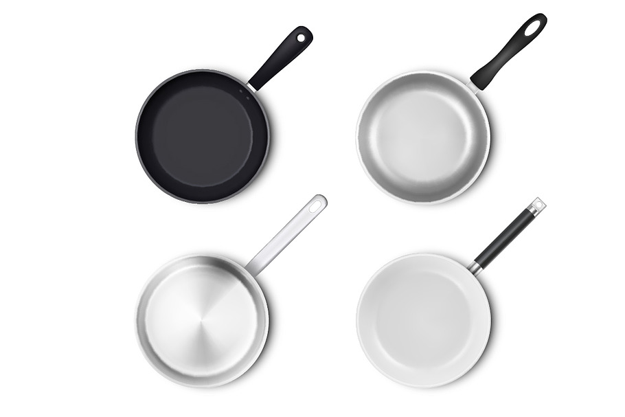 Frying pan. Vector set.  in Illustrations - product preview 8