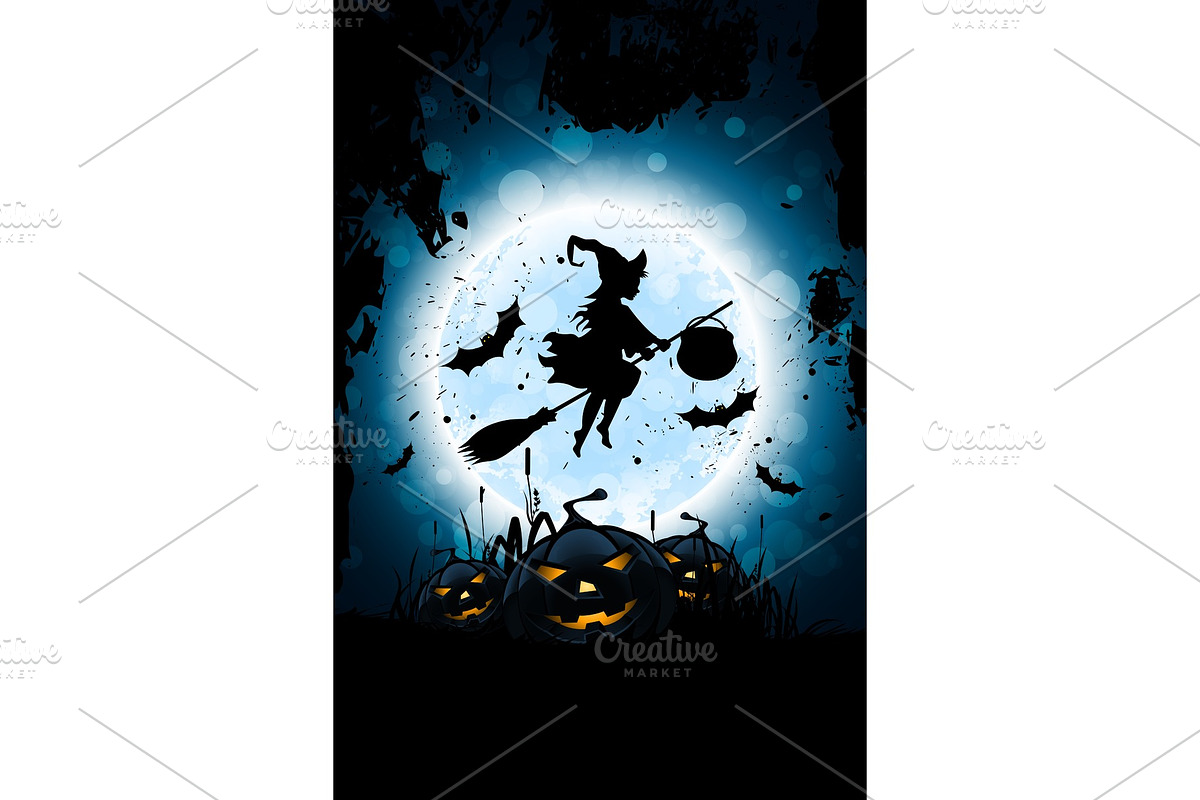 Halloween Illustration with Witch in Illustrations - product preview 8