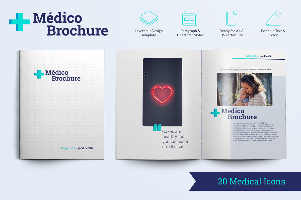 Médico Brochure Template in Brochure Templates - product preview 8