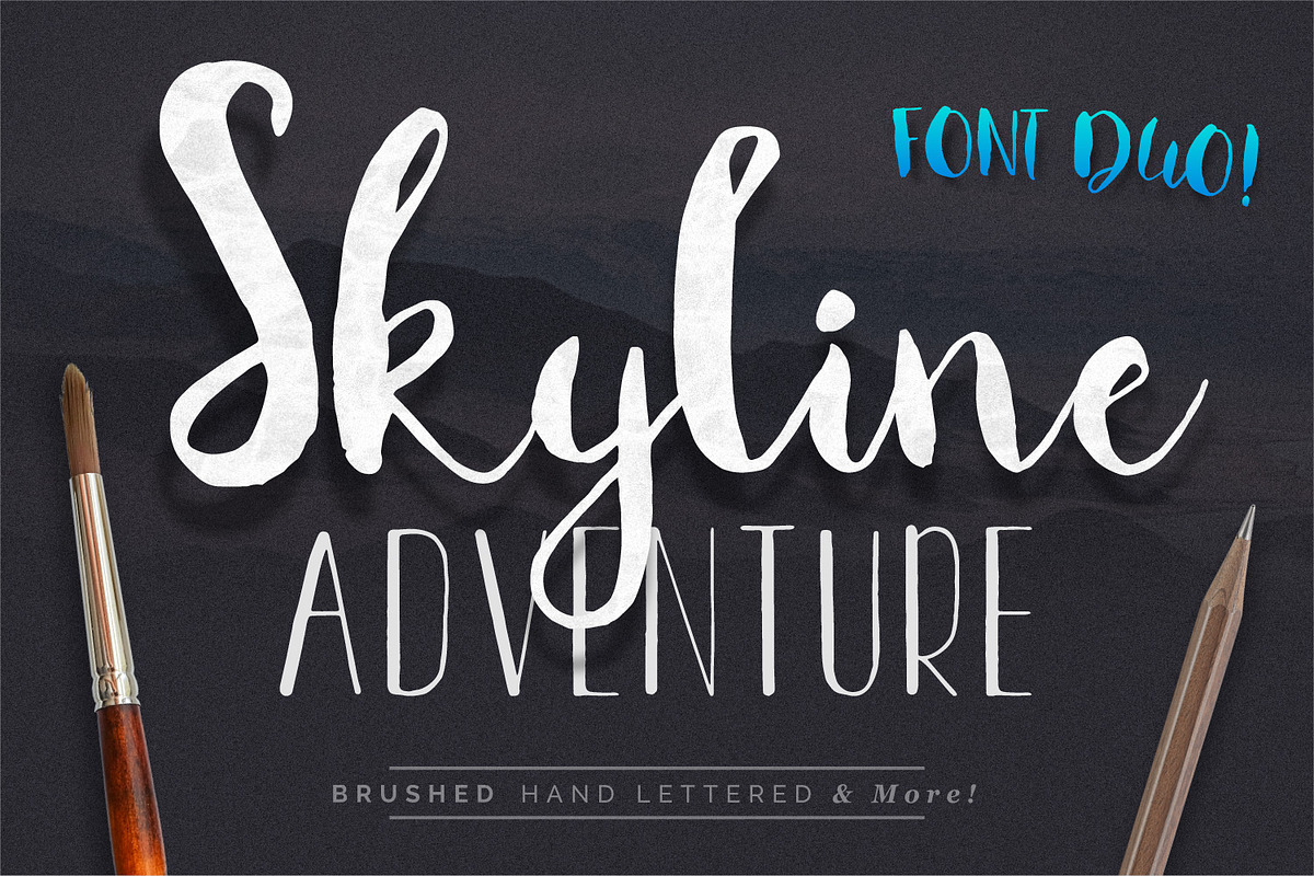 Font Duo Skyline Adventure Brushed in Script Fonts - product preview 8