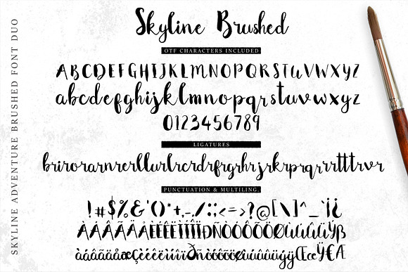 Font Duo Skyline Adventure Brushed in Script Fonts - product preview 2