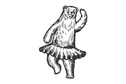 Dancing circus bear animal engraving