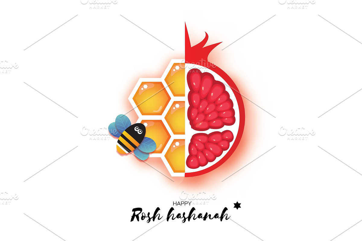 Red ripe pomegranate and gold in Illustrations - product preview 8