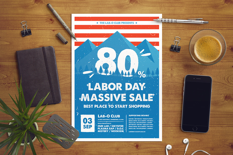 Labor Day Sale Flyer in Flyer Templates - product preview 8