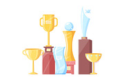 Awards Set Recognition Icons Vector