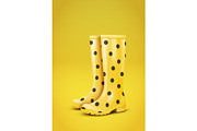 Yellow rain boots