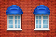 PVC arch windows with awning