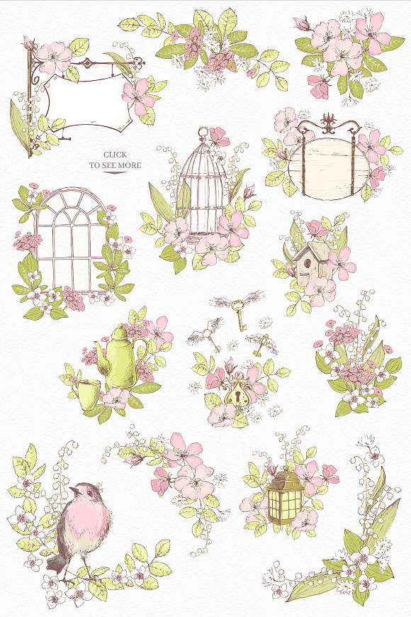 Secret Garden graphic kit in Illustrations - product preview 1
