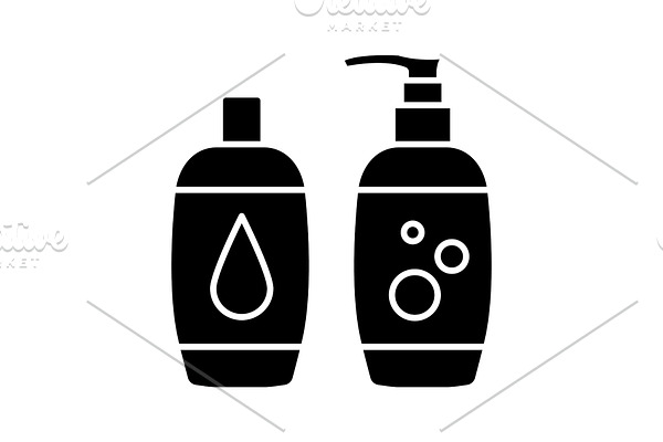Shampoo and bath foam glyph icon