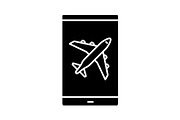 Smartphone airplane mode glyph icon