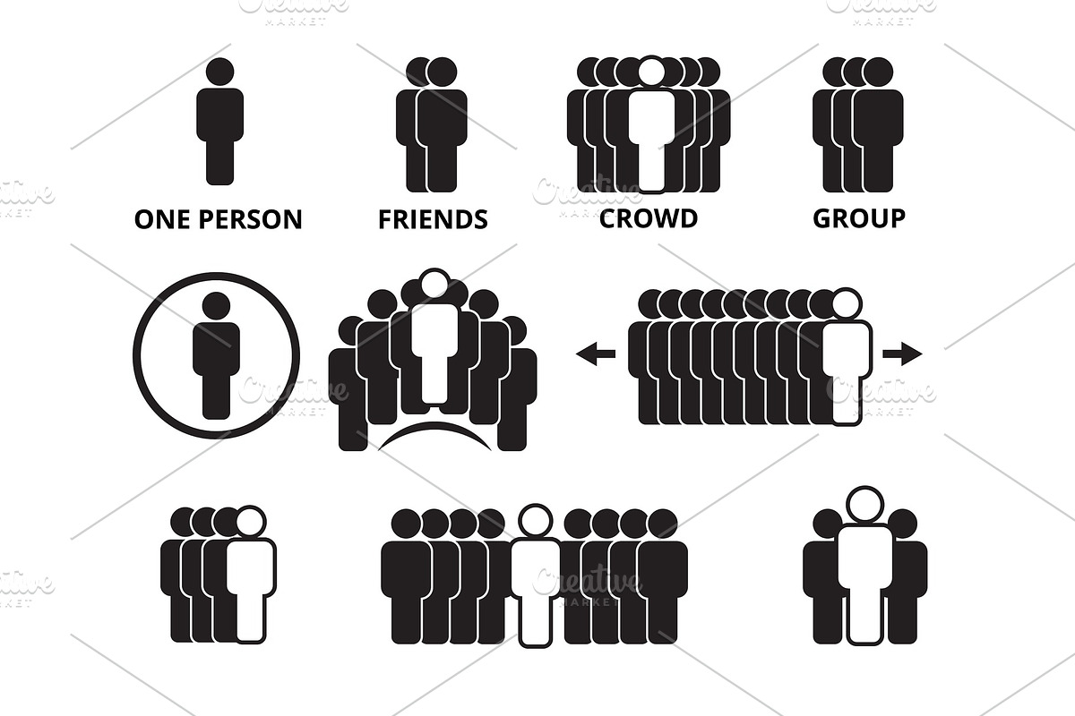 crowd team symbols. business people in Illustrations - product preview 8