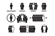 crowd team symbols. business people
