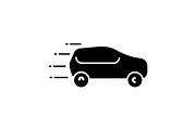 Moving car glyph icon