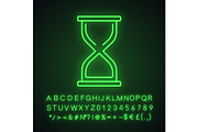 Hourglass neon light icon