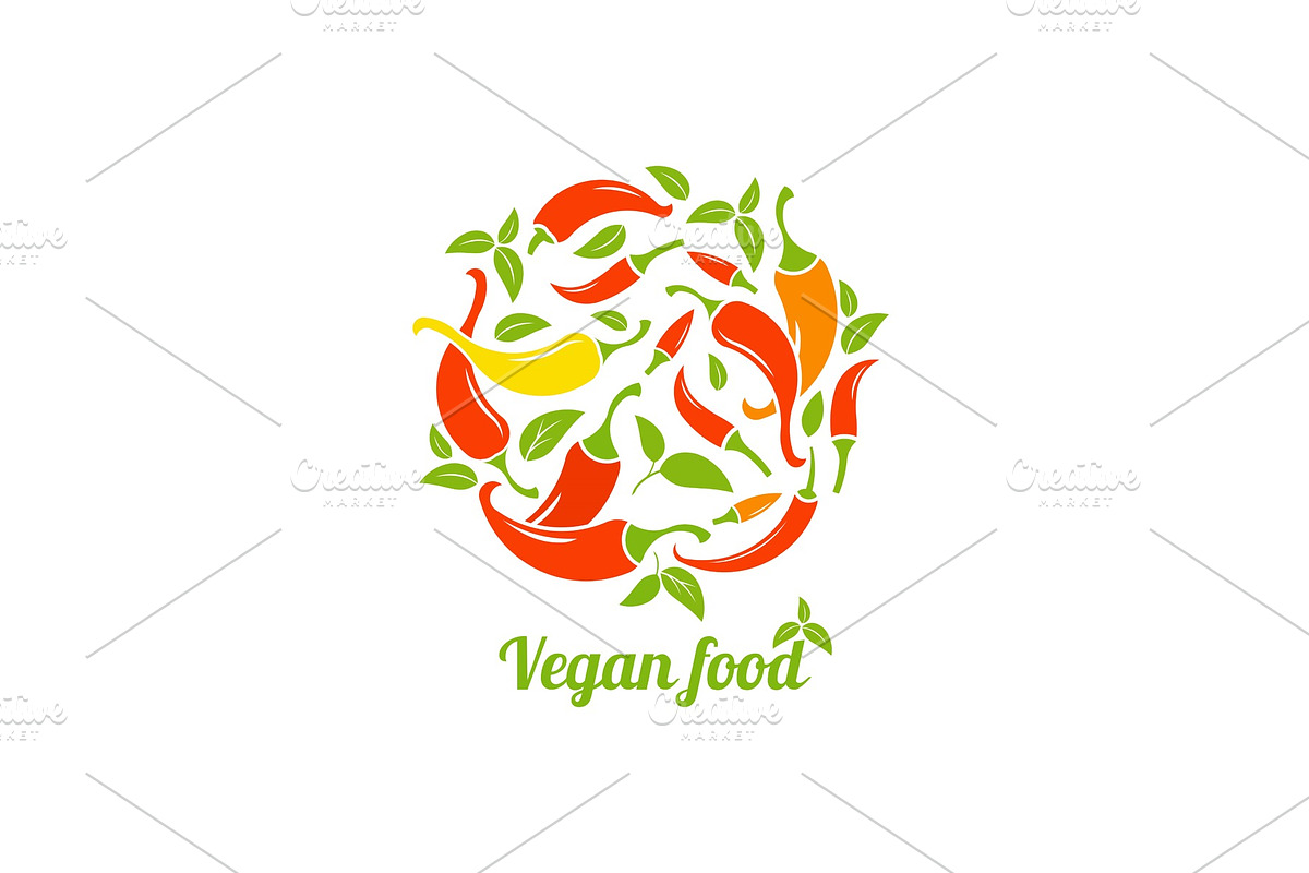 Red and green pepper. Vector in Illustrations - product preview 8
