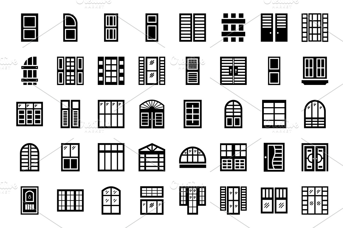 120 Plantation Shutters Vector Icons in Icons - product preview 8
