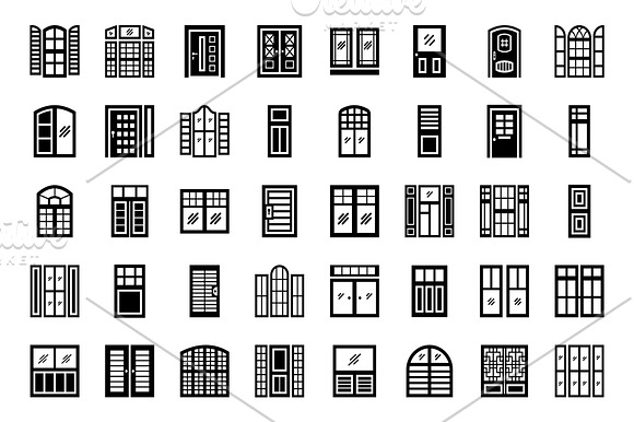120 Plantation Shutters Vector Icons in Icons - product preview 1