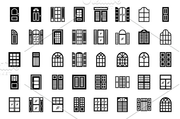 120 Plantation Shutters Vector Icons in Icons - product preview 2