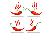 Red tabasco pepper icons