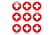 Red cross icons