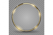 Gold ring on transparent background