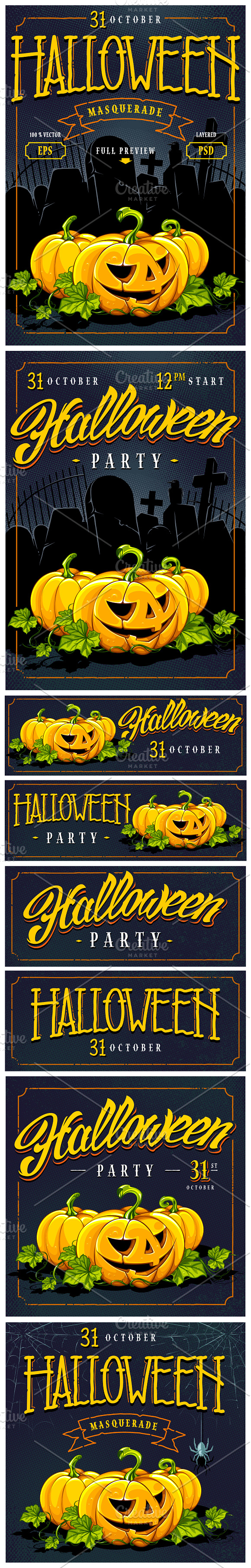 Halloween Retro Designs in Illustrations - product preview 5