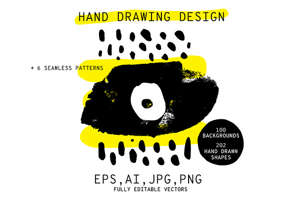 300+ Hand Drawn Shapes, Posters, Pat
