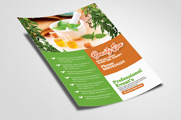 Spa Beauty Treatment Flyer Template in Flyer Templates - product preview 1
