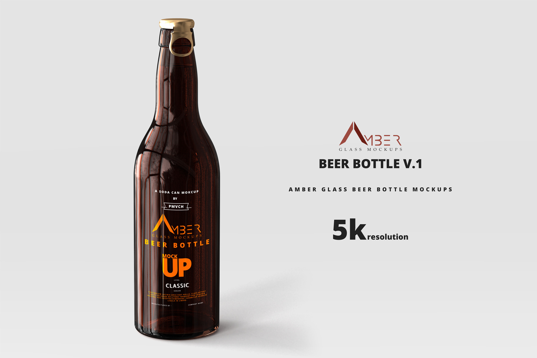 Download Amber Glass Beer Bottle Mockup 01 ~ Product Mockups ~ Creative Market