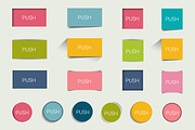 Buttons, text fields, infographic