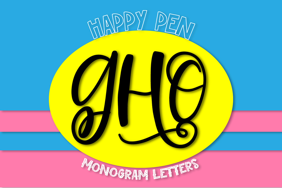 Happy Pen - Monogram Font in Display Fonts - product preview 8