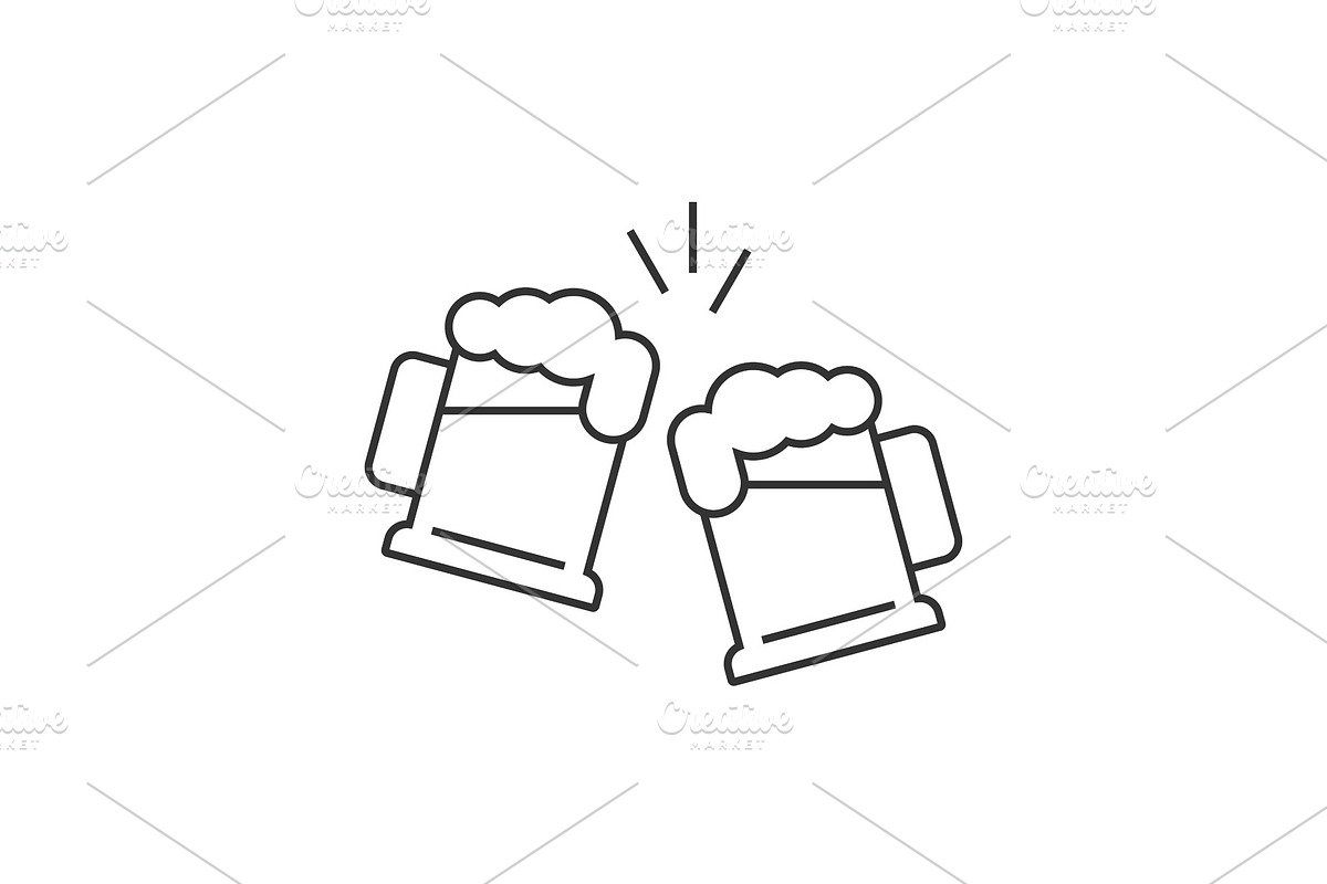Toasting beer glasses in Icons - product preview 8