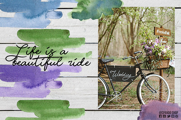 Violet woods watercolor design kit in Graphics - product preview 7