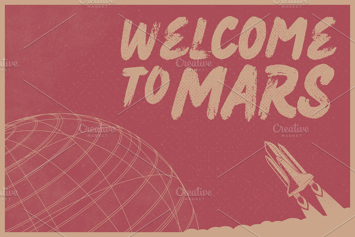 Welcome to Mars Vector Illustration in Illustrations - product preview 8