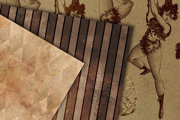 Antique Circus Digital Paper in Textures - product preview 1