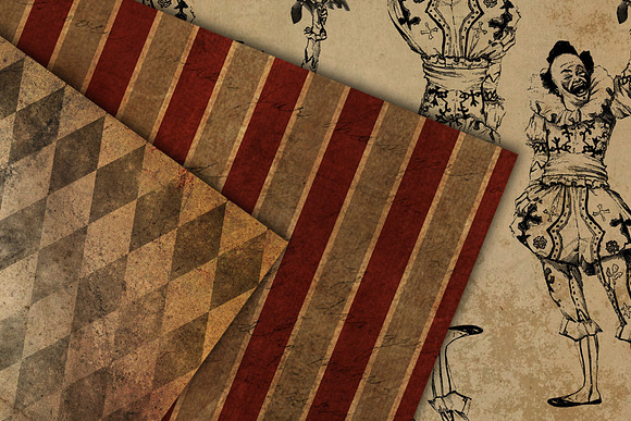 Antique Circus Digital Paper in Textures - product preview 2