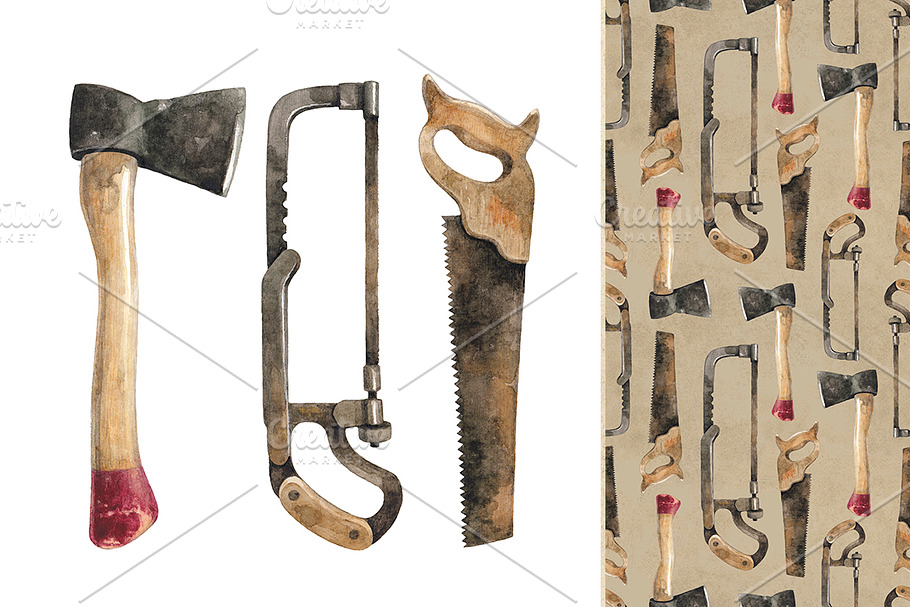 Old-fashioned lumberjack bundle in Illustrations - product preview 8
