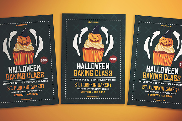 Halloween Baking Class Flyer in Flyer Templates - product preview 1