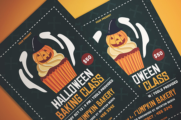 Halloween Baking Class Flyer in Flyer Templates - product preview 2