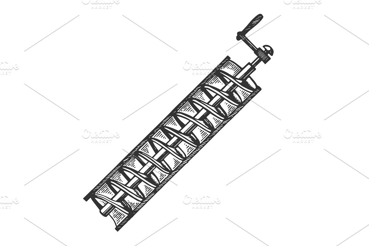 Archimedes screw device engraving in Illustrations - product preview 8