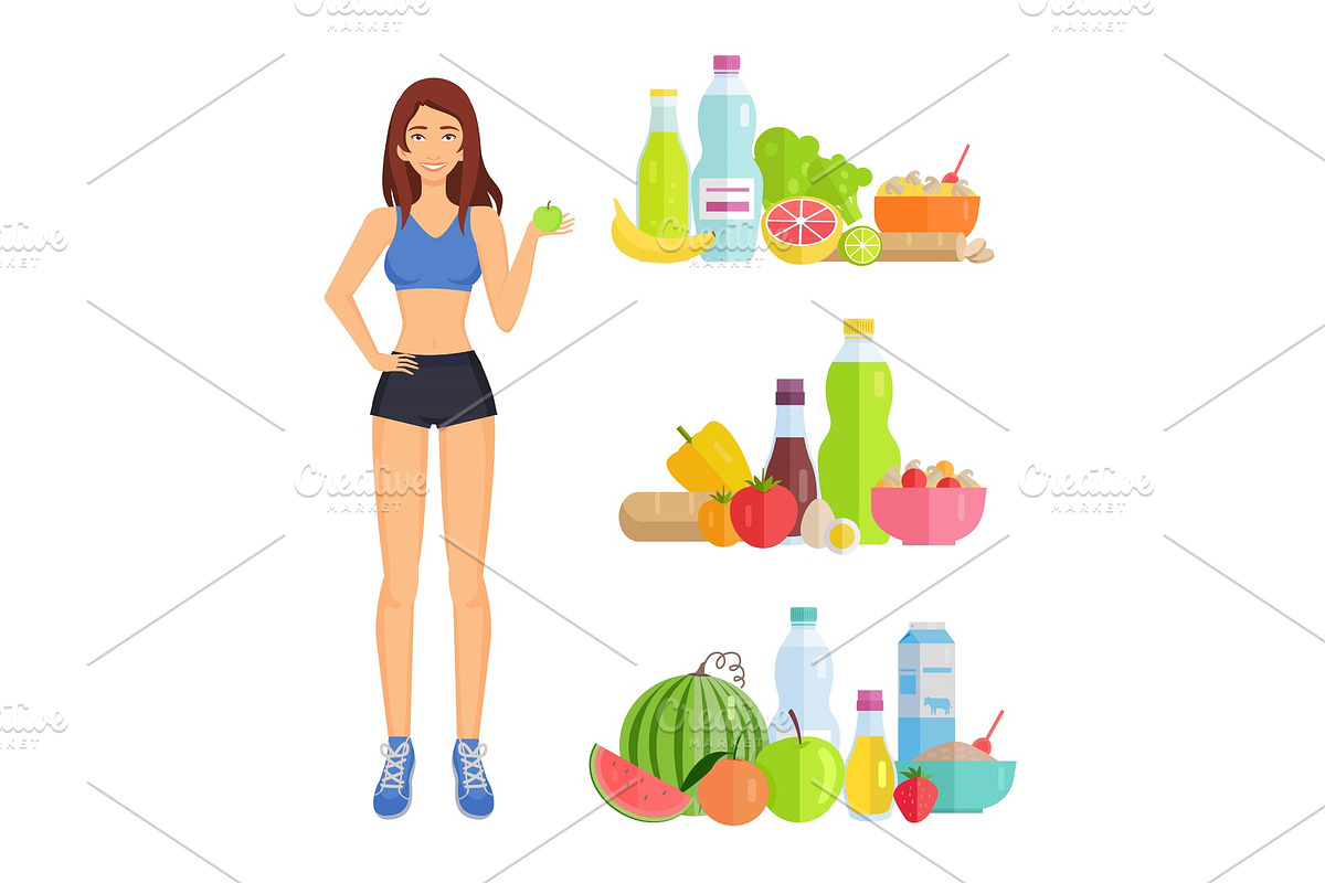 Weight Loss and Healthy Food Vector in Illustrations - product preview 8