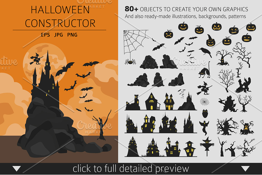 Halloween constructor+seamless in Illustrations - product preview 8