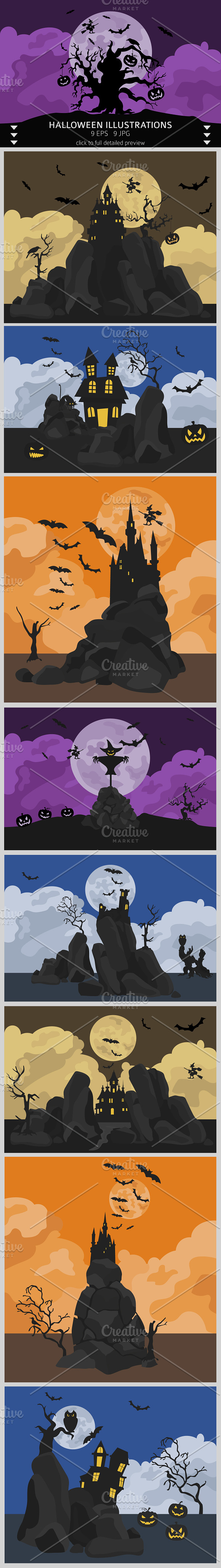 Halloween constructor+seamless in Illustrations - product preview 4
