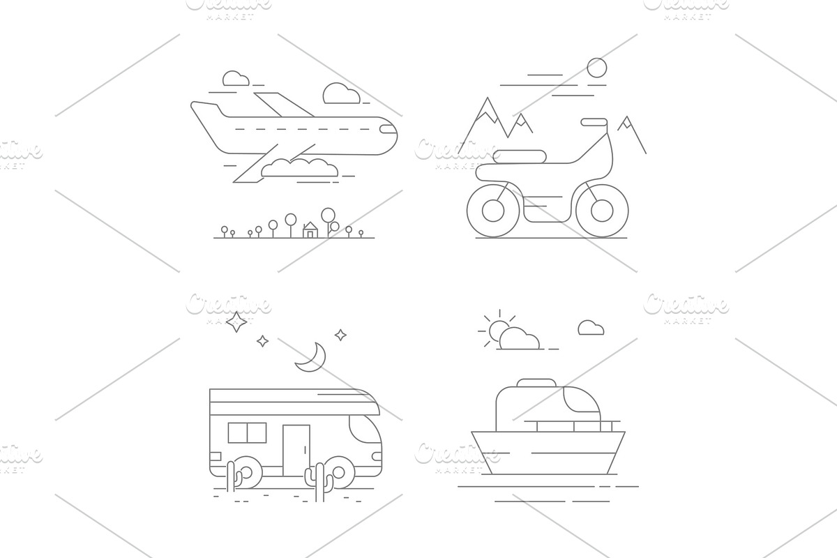 Urban transport icons. Vector in Graphics - product preview 8