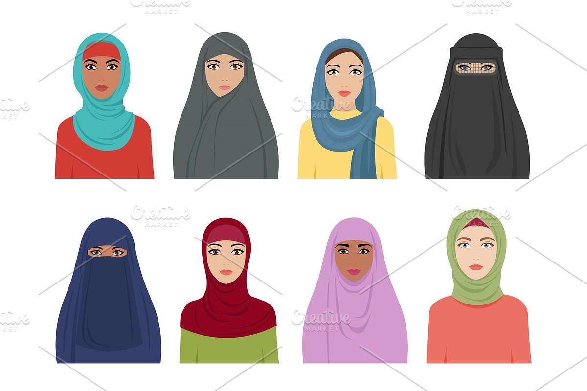 Muslim girls avatars. Islamic in Graphics - product preview 8