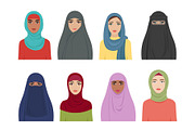 Muslim girls avatars. Islamic