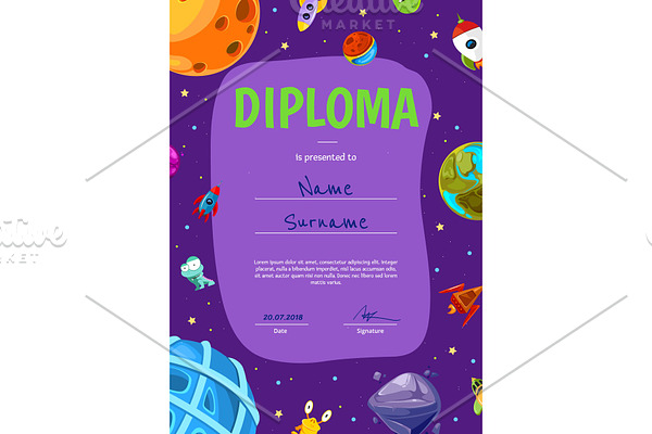 Vector children diploma or